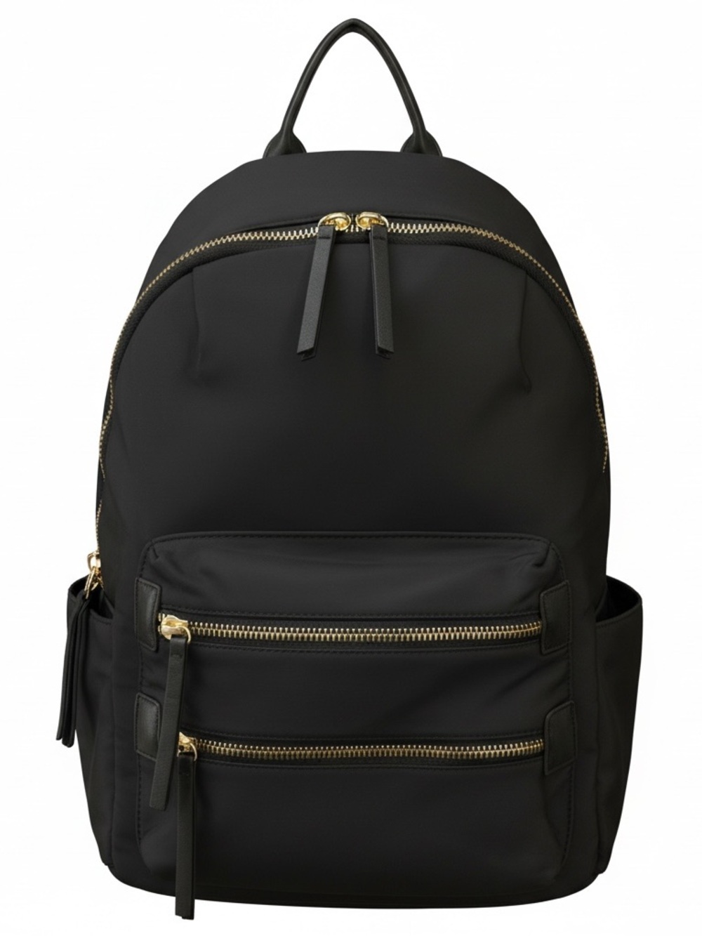 Madison West Black and White Geometric Interior Zip Tote